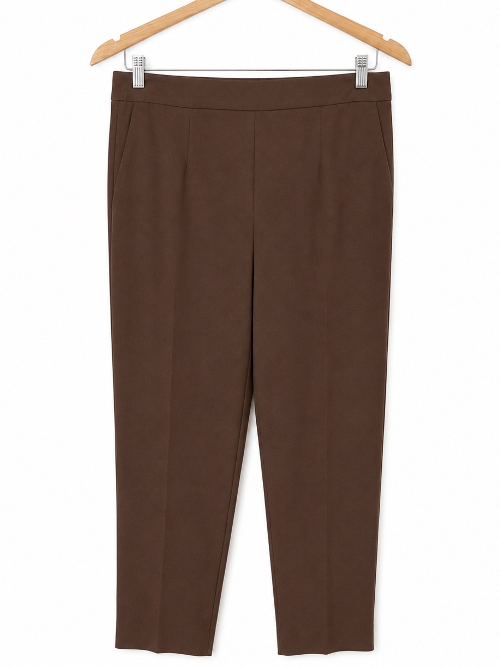 Aritzia Babaton Vanitas Satin Pants Coffee Bean Brown Cropped Size 14